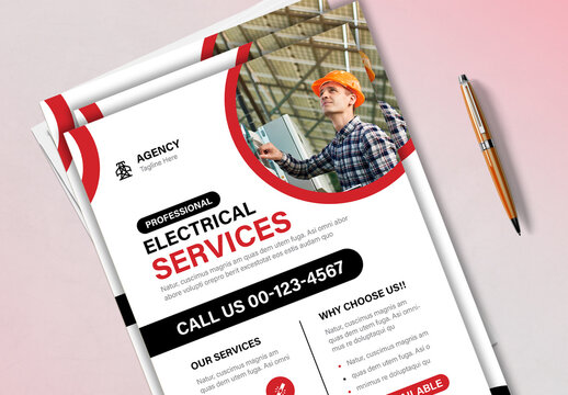 Professional Electrical Services Flyer Template Design