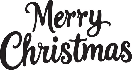 Merry Christmas. calligraphy, Holiday postcard element. Hand drawn style. vector line art illustration on white background