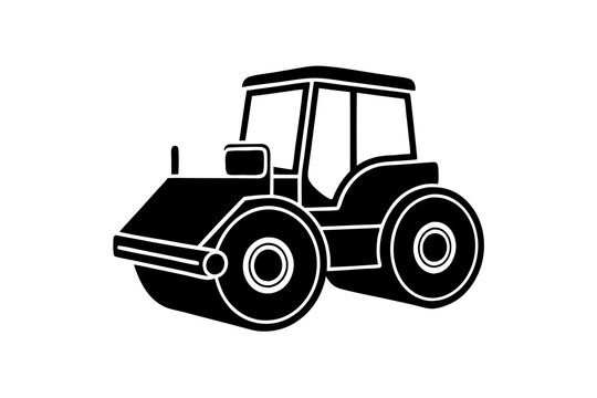 recommend clip art: Road construction Road Roller silhouette vector illustration