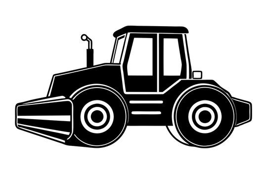 black road roller construction equipment clip art preview