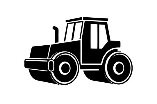 recommend clip art: Road construction Road Roller silhouette vector illustration