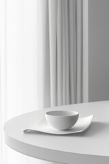 white table on white background. stand to place products