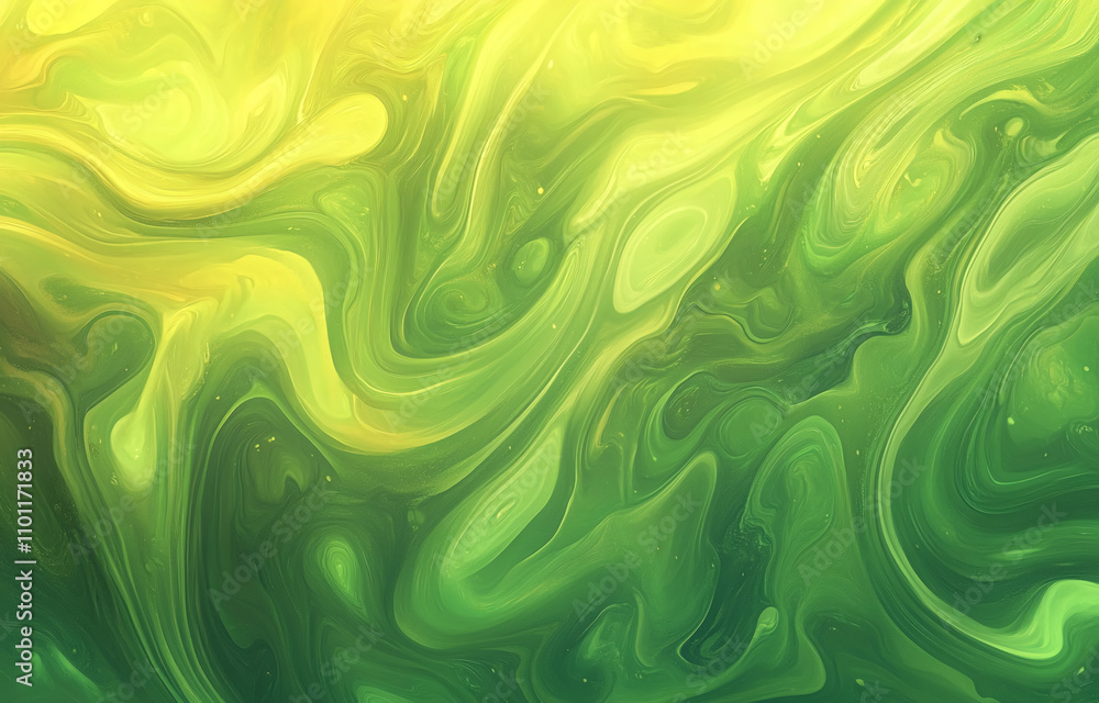 Poster colorful abstract pattern with swirling green and yellow hues creating a vibrant visual experience i