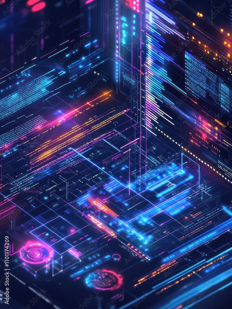 Poster software development abstract concept vector illustrations.