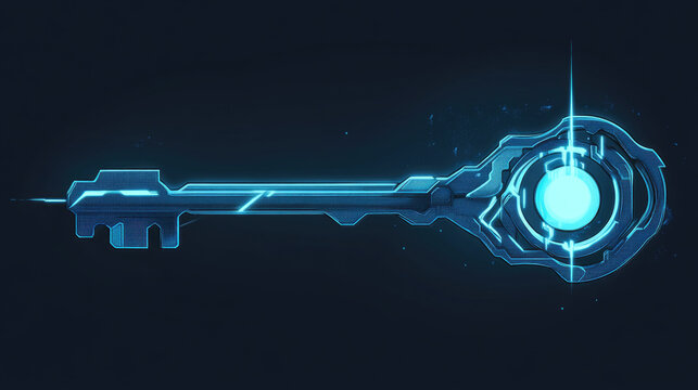 Glowing key with orb