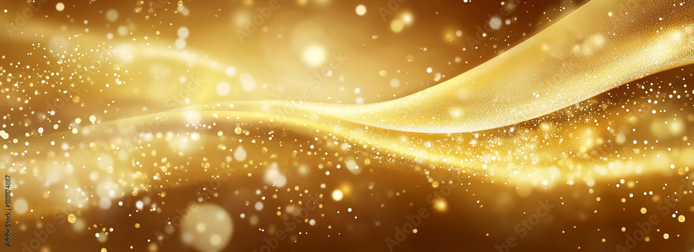 Poster sparkling golden waves create a mesmerizing background for festive celebrations or elegant occasions