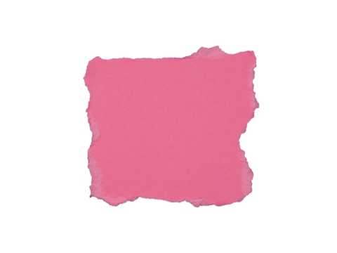torn piece of pink paper with rough edges, isolated on white background, transparent PNG, Aesthetic journal scraps