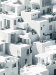 Urbanization with white buildings and modern architecture design and construction