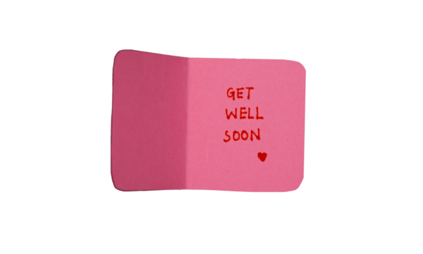 Tiny Get Well Soon card, Cute Aesthetic greeting card, PNG Vector