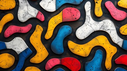 Obraz premium Colourful abstract shapes pattern wallpaper