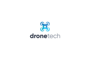 Modern technological attractive unique drone logo
