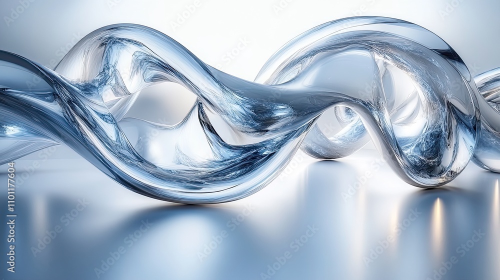 Poster abstract metal frame with white background rendering