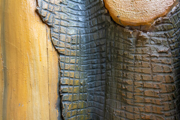 Artificial Wood Texture Relief Pattern in Cement for Garden Decor - Building Constructions.