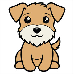 Fototapeta premium Adorable Baby Imaal Terrier Sitting Vector Illustration