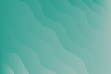 Obraz premium Aesthetic retro emerald green color, vintage aquamarine shades backdrop with wavy texture. Abstract gradient waves background. Groovy stripes texture. Nature curvy landscape with lights, shadows.