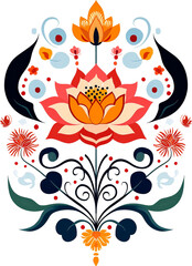 Obraz premium Vibrant floral illustration with bright colors