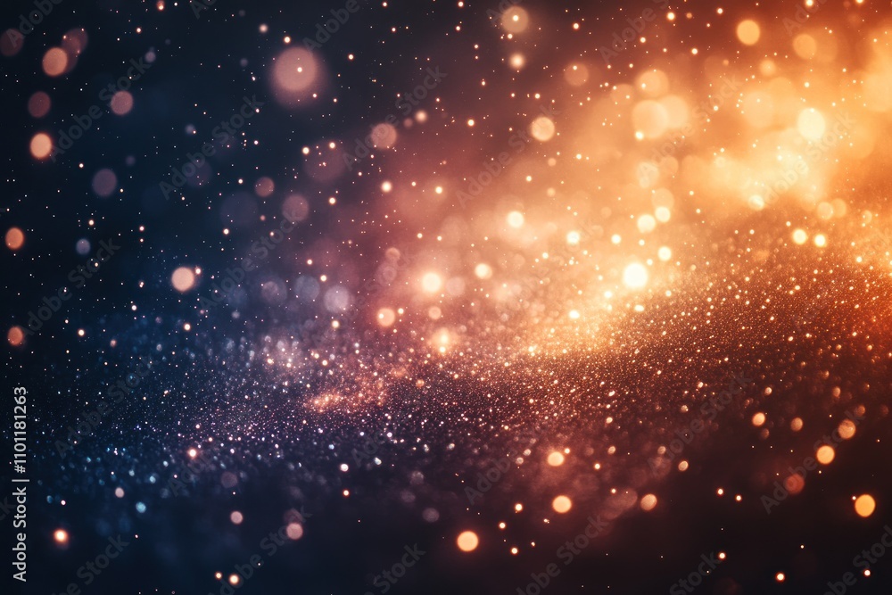 Poster abstract background with glowing lights and bokeh effect.