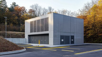 Obraz premium Concrete data center in green setting