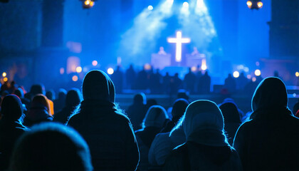 People attending a service on Thanksgiving