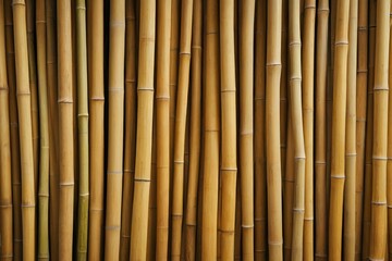 Naklejka premium a close up of a bamboo fence with many different types of bamboo