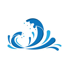 Water Wave Icon Logo Template