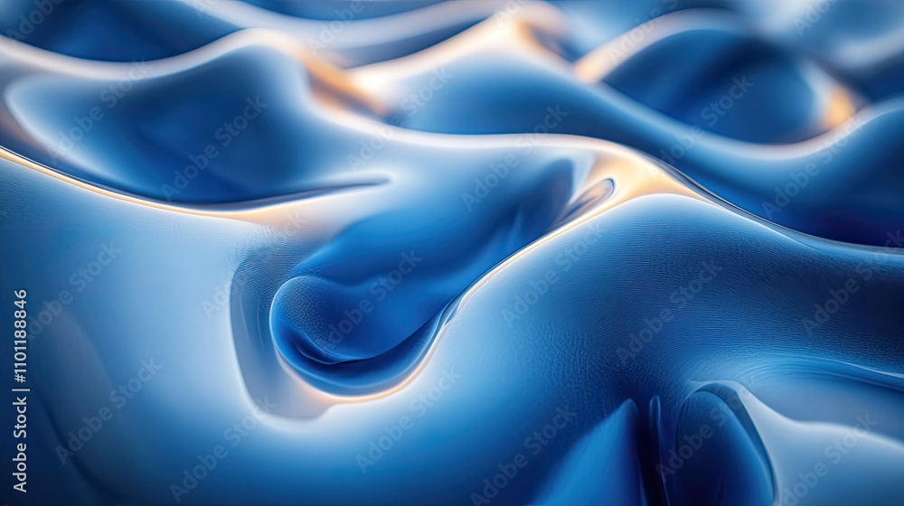 Poster blue curve geometry rendering