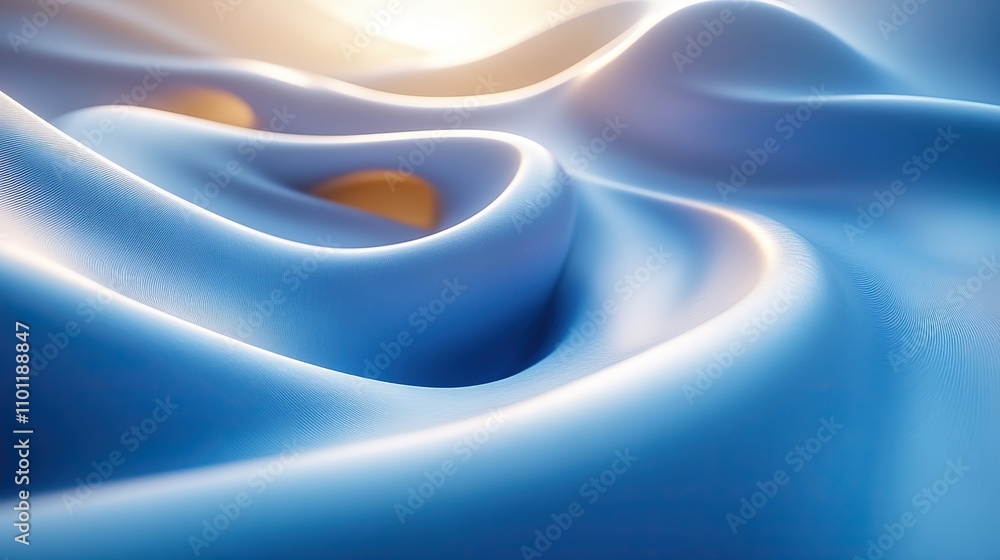 Poster blue curve geometry rendering