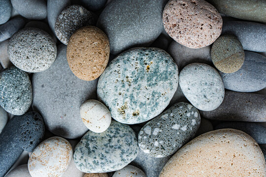 Sea pebbles as a natural background