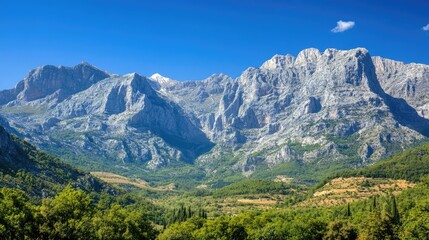 Fototapeta premium Majestic mountains under clear skies