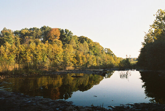 35MM The spillway In Southern Illinois at Dusk