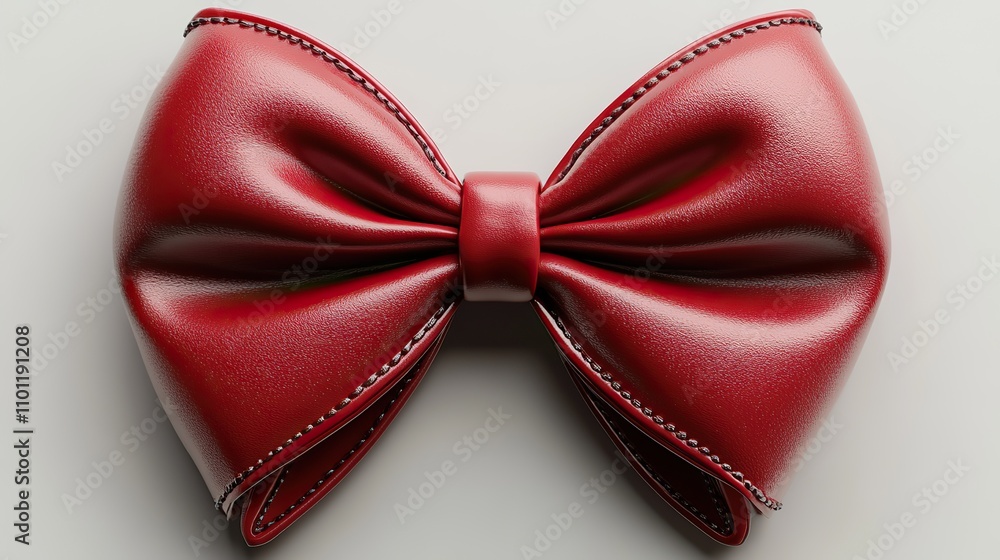 Poster bow knot with red color rendering