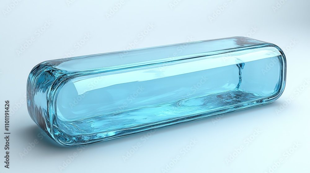 Poster box with blue transparent structure rendering