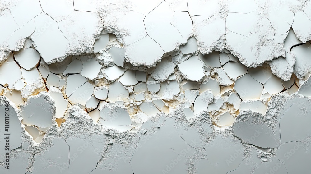 Aufkleber broken geometry with white background rendering