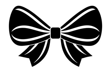 silhouette of bow tie ribbon vector art illustration