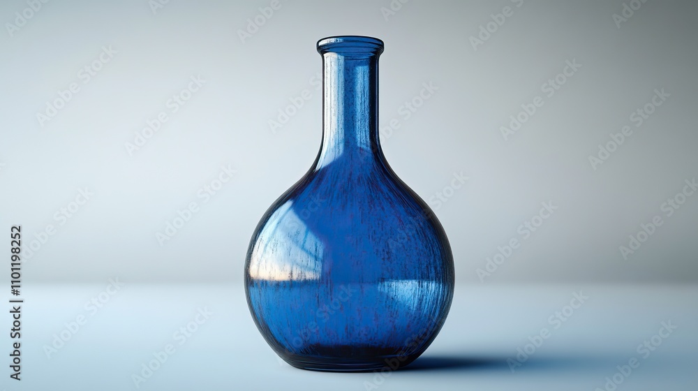 Poster chemical flask with white background rendering