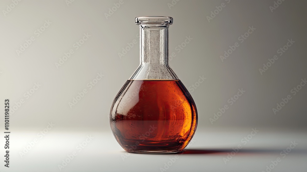 Poster chemical flask with white background rendering