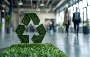 Green Sustainability: Eco-Friendly Office Recycle Symbol