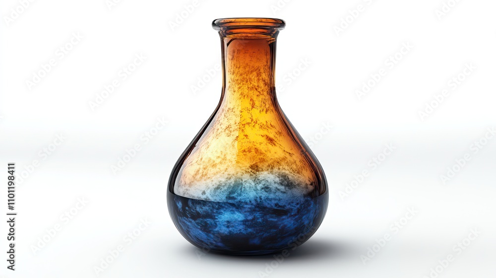 Poster chemical flask with white background rendering