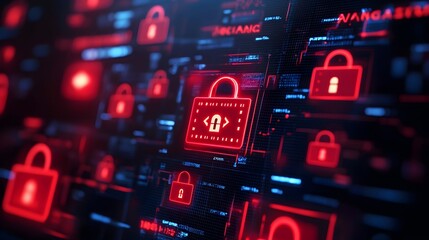 Cyber Security Data Protection Red Lock