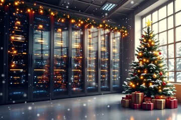 Festive Server Room: A Christmas Miracle in the Data Center