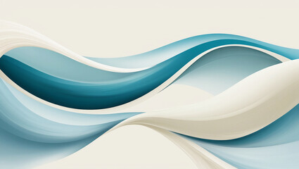 Obraz premium Abstract Wavy Background in Blue and Green Tones 