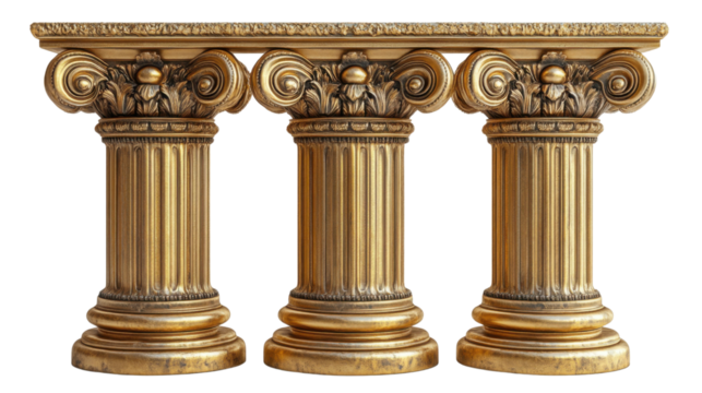 antique column isolated on white background