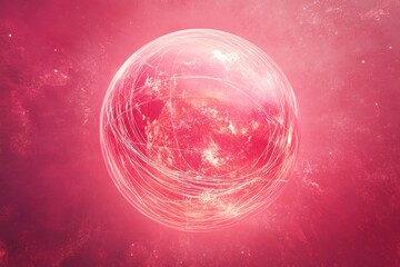 Red and White Sphere on Red Background