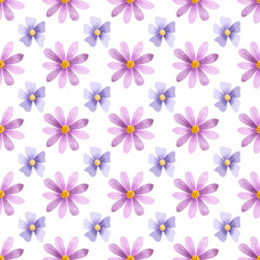 Floral pattern, seamless watercolor background with flowers. Repeat fabric wallpaper print texture. Perfectly for wrapped paper, backdrop.