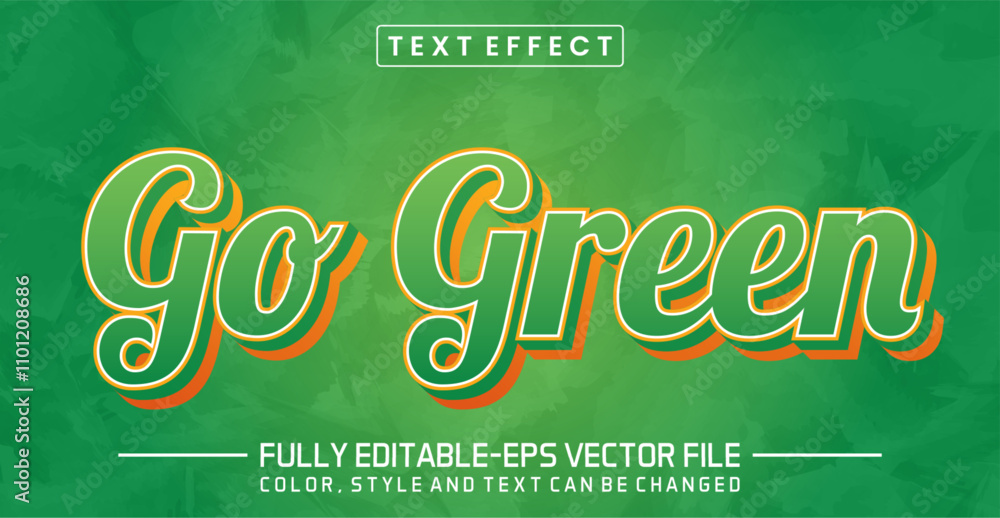 Poster go green font text effect editable