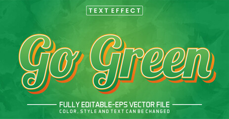 Go green font Text effect editable
