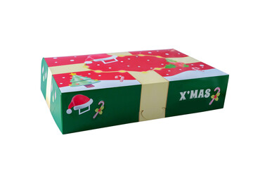 Obraz premium Christmas gift box on white background.
