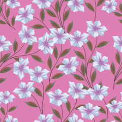 Trendy Floral pattern in the many kind of flowers. Tropical botanical Motifs scattered random. Seamless vector texture. Printing with in hand drawn style on dark background