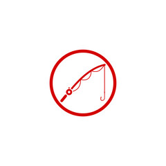 Fishing rod icon isolated on transparent background