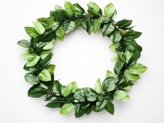 Fototapeta premium Green leaf wreath